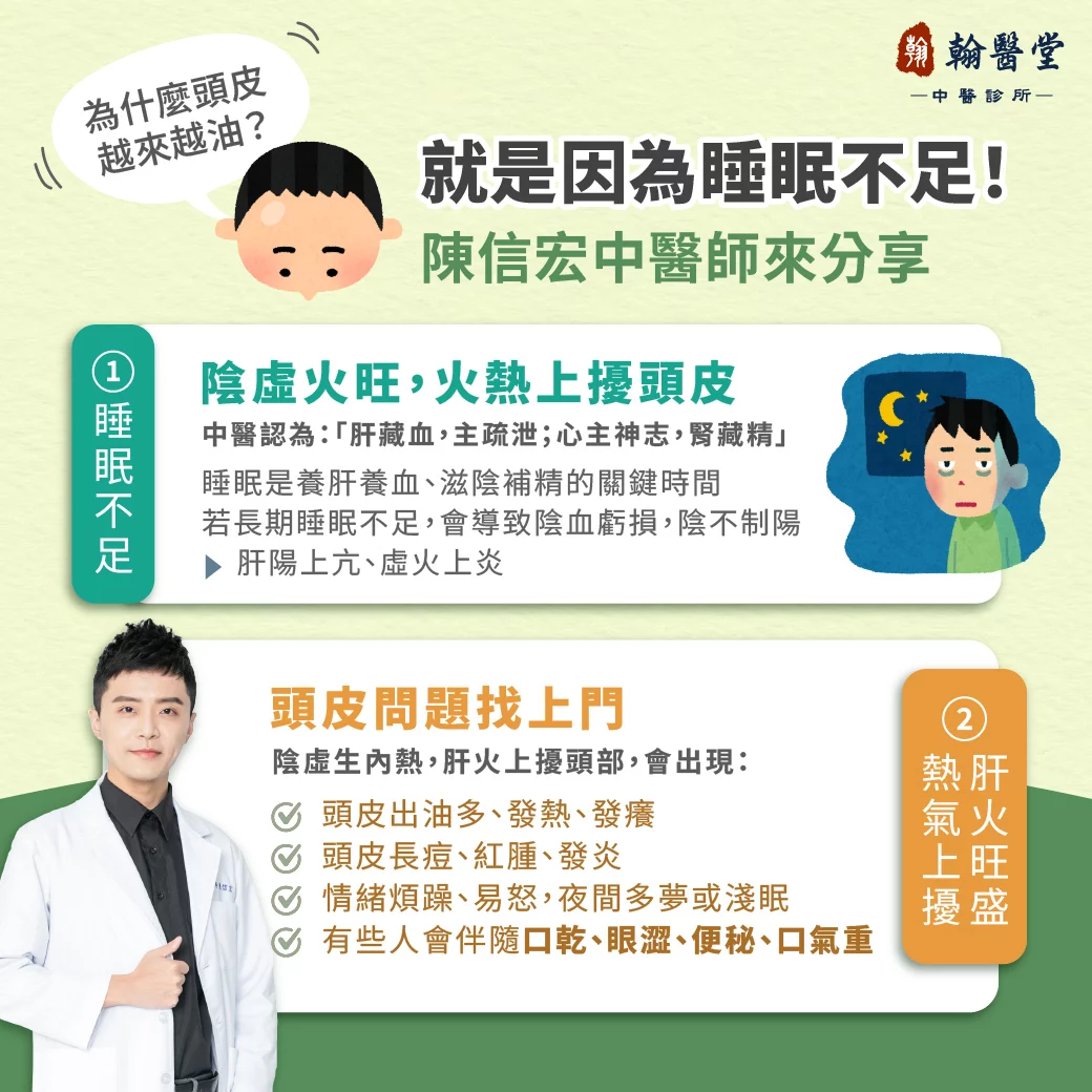 為什麼頭皮越來越油？就是因為睡眠不足！聽聽陳信宏中醫師分享！