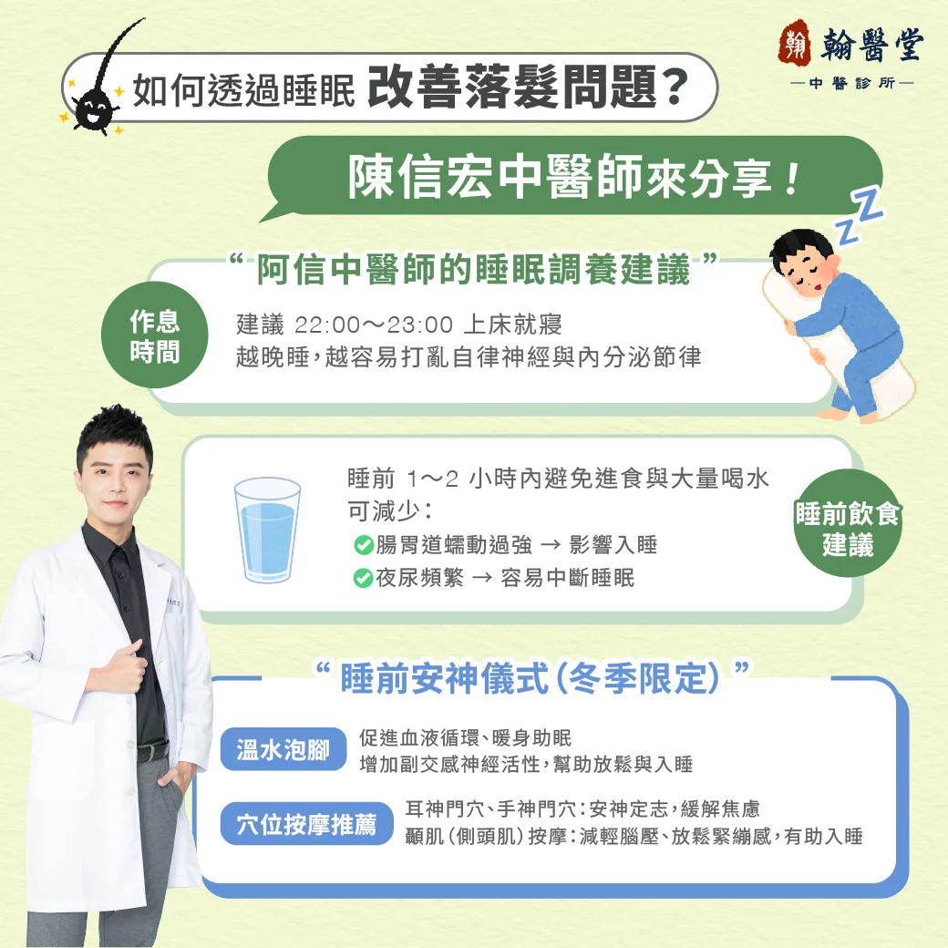 如何透過睡眠改善落髮問題？陳信宏中醫師來分享！
