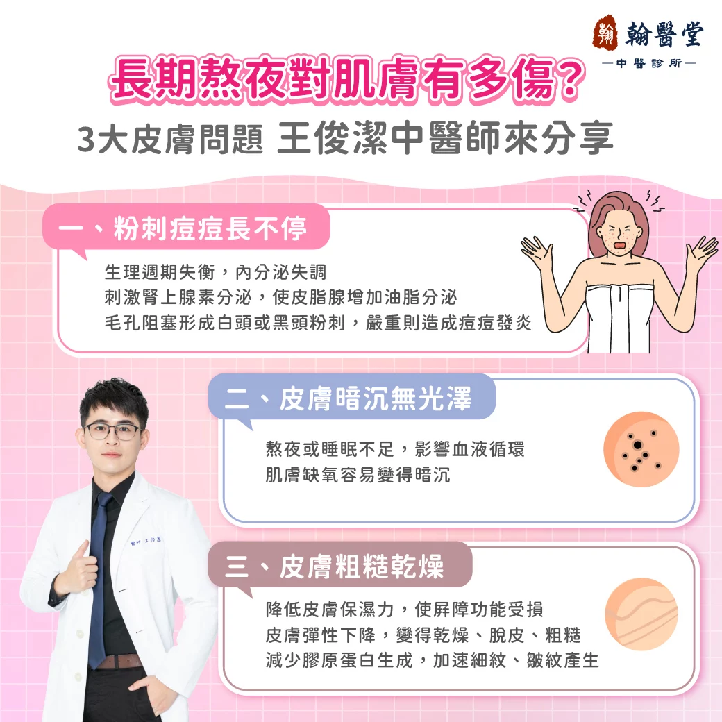 熬夜正在偷走你的美貌！王俊潔中醫師警告：長期熬夜會引爆 3 大「毀容級」皮膚災難！